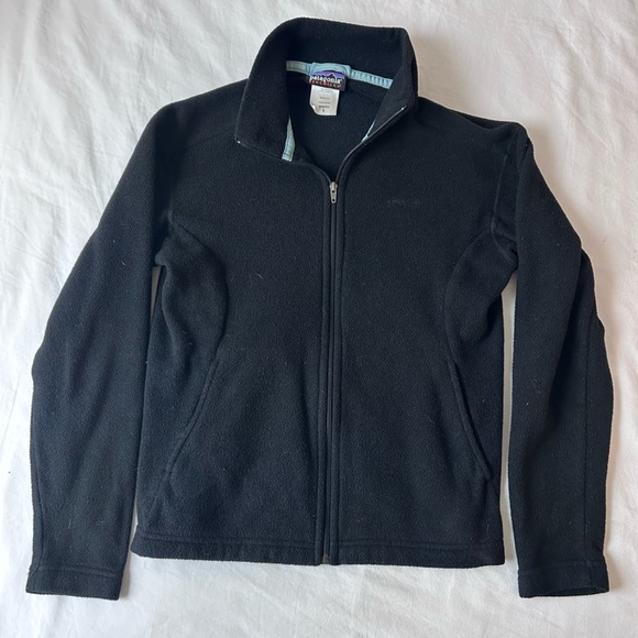 VTG Patagonia Synchilla Jacket Women's Small Black Fleece Full Zip Mock Neck - Picture 3 of 6